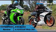 KTM RC 390 vs Kawasaki Ninja 300 - Comparison Review | MotorBeam