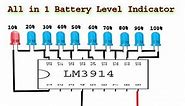 All in 1 Battery Level Indicator circuit, diy electronics projects