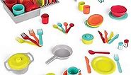 Battat – Toy Kitchen Set – 71Pc Pretend Cooking Accessories – 4 Table Settings & Cutlery – Dishwasher Safe & Worry-Free – 2 Years + – Deluxe Kitchen Playset
