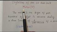 Meter Definition of SI base Units CGPM 1983