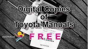 How to get digital copies of Toyota manuals - FREE (Australia)