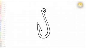 Fishing hook drawing | Easy outline sketches | How to draw Fishing hook step by step #artjanag