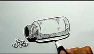 How to Draw Medical Pills Bottle