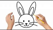 How to draw a rabbit bunny face 🐇 | Easy drawings