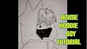 Tutorial how to draw hoodie anime | learn to draw hoodie anime boy |anime boy drawing|