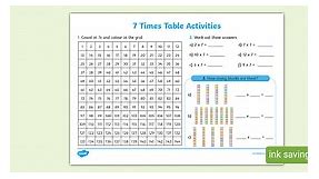 7 Times Table Worksheet