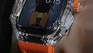 Amazing Apple Watch Transparent Case With Orange Strap! #shorts