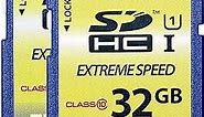 32GB Class 10 SDHC Flash Memory Card Standard Full Size SD Card USH-I U1 Trail Camera Memory Card by Micro Center (2 Pack)