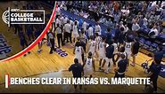 BENCHES CLEAR in Kansas vs. Marquette 😤 | ESPN College Basketball