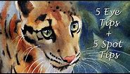 How to paint a Clouded Leopard Watercolor - 5 Tips for Spots + 5 Tips on how to paint Leopard Eyes