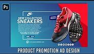 Nike Air Product Promotion Banner Design - Photoshop Tutorial 2023