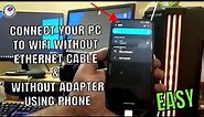 How To Connect Your PC To WIFI Without Ethernet Cable & Without Adapter Using Phone