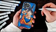 Drawing a Goku Case for the Iphone 13 Pro Max | Dragon Ball Case