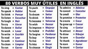 80 Verbos muy usados en Inglés y español - Vocabulario básico| Aprender Inglés para principiantes