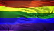 Pride Flag 5 Minutes Loop - FREE 4K Stock Footage - Realistic LGBT Flag Wave Animation