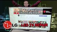 Repairing an LG 55 inch LED TV. quick screen flash only, no picture MODEL 55LF6000 LED Replacement