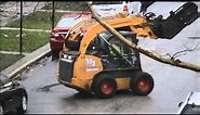Case SV280 Sweeping Up Road Milling Debris