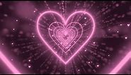 Neon Lights Love Heart Tunnel💕Pastel Pink Heart Background | Neon Heart Tunnel Loop [8 Hours]