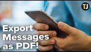 How to Export Text Messages from iPhone as a PDF