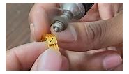 Diamond cutting in 24k Gold Ring