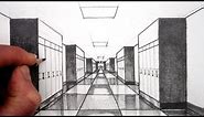 How to Draw 1-Point Perspective for Beginners: A Hallway