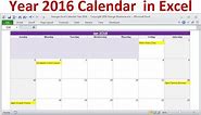 Excel Year 2016 Calendar | Full Year 2016 Calendar Planner | 2016 Monthly Calendars | 2016 Holidays
