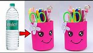 DIY : Plastic Bottle Penstand Making • How To Make Pencil Stand At Home • Easy Penstand Idea 2023