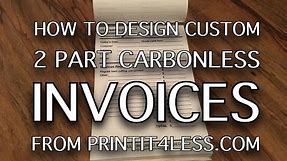 Custom carbonless 2 part invoices from printit4less.com