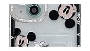 iFiLOVE for iPhone 14 Mickey Mouse Case with Card Holder, Girls Boys Kids Women Cute Cartoon Card Slot Pocket Protective Case Cover for iPhone 14 (No.5)