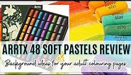 ARRTX 48 Soft Pastel Review | Background Ideas for your Adult Colouring Pages #arrtx