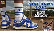 NIKE DUNK JACKIE ROBINSON DETAILED REVIEW & ON FEET W/ LACE SWAPS!!
