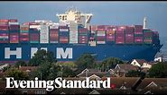 Container ship: world's largest container ship arrives in UK | HMM container ship