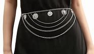 Silver chain belt for women