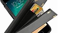 LAMEEKU iPhone 6 Wallet Case, iPhone 6s Leather Case, Shockproof iPhone 6 Card Holder Case Credit Card Slot, Protective Cover Compatible for iPhone 6s / 6 - Black