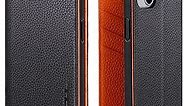 VISOUL Pebbled Leather Case for iPhone 14 Plus, Genuine Leather Wallet Case with Card Holder for Men and Women, Magnetic Flip Folio Cover with Stand RFID Blocking for iPhone 14 Plus (6.7")