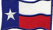Wavy Texas Flag Iron On Embroidered Patch
