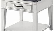 Benjara BM231156 24 in. Square End Table with 1 Drawer, White & Gray