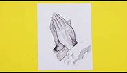 Folded Hands (Prayer) drawing | Pencil Sketching Tutorial