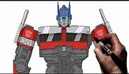 How To Draw Optimus Prime | Step By Step | Transformers