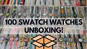 100 Swatch Watch Collection Unboxing | Retro Swatch Watches Estate Lot from the 90s and 80s