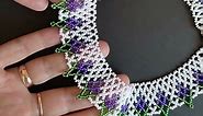 Seed bead necklace tutorial, simple mesh beaded necklace with flowers