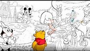 Winnie-the-Pooh | Mickey Mouse & Friends! | Color by Number | Disney