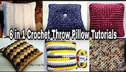 Crochet Throw Pillow | 6 in 1 Crochet Pillow Tutorials | Bag O Day Crochet