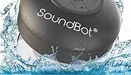 SoundBot SB510 HD Water Resistant Bluetooth Shower Speaker, Handsfree Portable Speakerphone with Built-in Mic, 6hrs of Playtime, Control Buttons and Dedicated Suction Cup for Showers (Black)