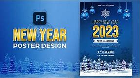 Happy New Year Poster Design in Photoshop | Adobe Photoshop Poster Design Tutorial for Social Media