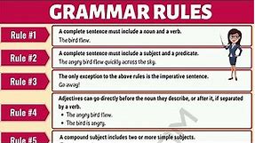 Basic Grammar Rules: English Sentence Structure