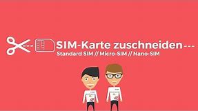 SIM Karte zuschneiden mit der SIM Karten Schablone
