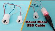 How to make female micro USB port | How to make battery module plus female micro USB port