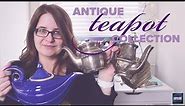 Teapot Collection: full of ANTIQUE and VINTAGE teapots and a couple HOTEL WARE teapots!
