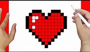 Como dibujar un corazon en pixel art | Dibujos de amor